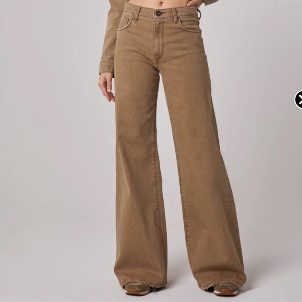 Classic Tan Flare Jeans for Women